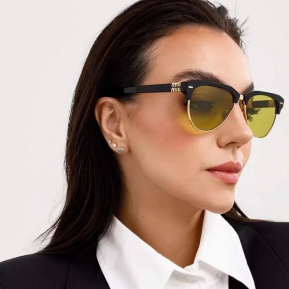 Miu Miu MU09ZS 1AB07O Aviator Sunglasses – Black main image 8